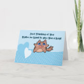 Romance Card Cat mit Umarmung Dankeskarte (Vorderseite)