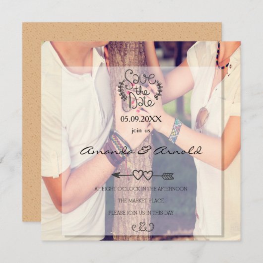 Romance Couple in Liebe Foto Speichern Sie die Dat Save The Date (Vorne/Hinten)