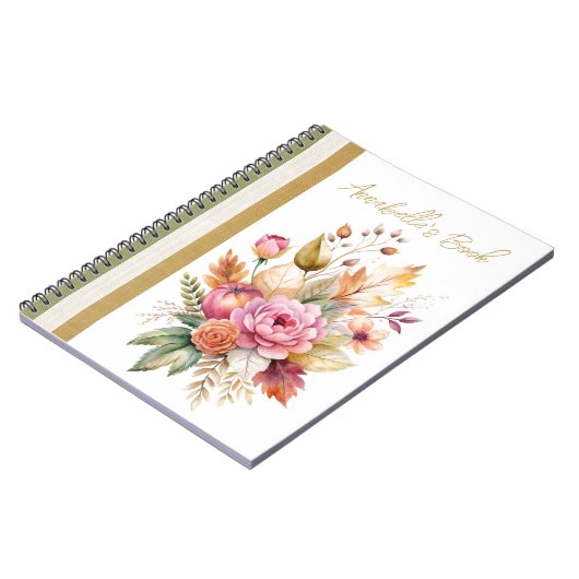 Romance Fall Bouquet Spiral Foto Notebook Notizblock (Linke Seite)