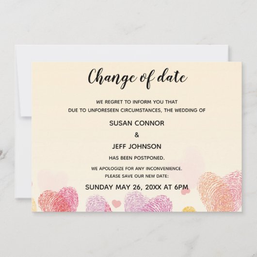 Romance Fingerprint Liebe Herz Ankündigung (Vorderseite)