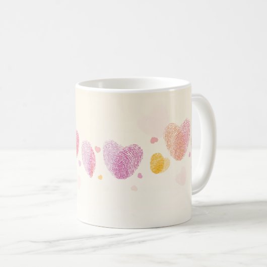 Romance Fingerprint Liebe Herz Kaffeetasse (VorderseiteRechts)