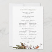 Romance Floral Wedding Programme Herbst Romance (Rückseite)