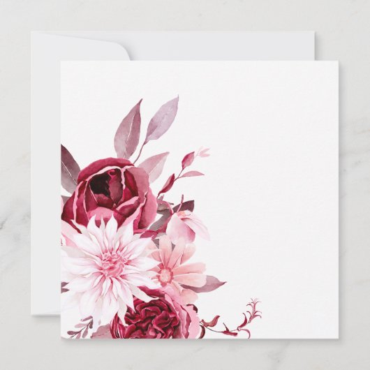 Romance Gold Frame Blumenhochzeit im Herbst Einladung (Rückseite)