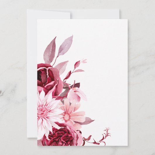 Romance Gold Frame Blumenhochzeit im Herbst Einladung (Rückseite)