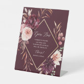 Romance Goldrahmen Hochzeit im Herbst Open Bar Sockelschild (Vorderseite)