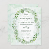Romance Greenery Budget Hochzeitseinladungen (Vorne/Hinten)