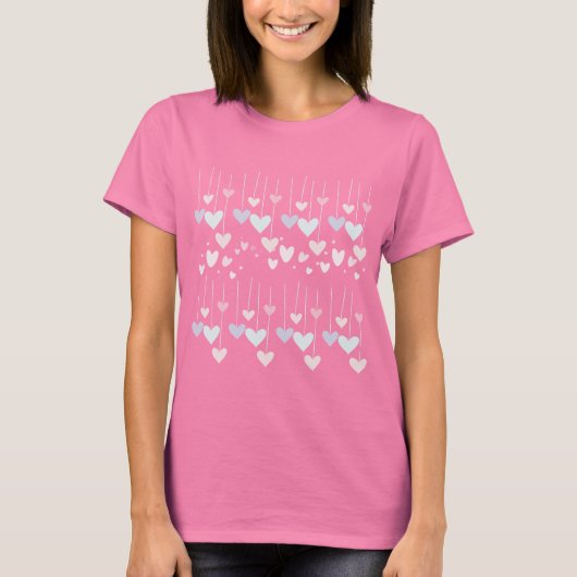 Romance Hearts T - Shirt - farbenfrohe Liebe Desig (Vorderseite)