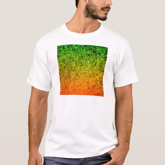 ROMANCE ICH, Insel Ombre orange Grün-Neonsterne T-Shirt (Vorderseite)