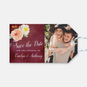 Romance in Bloom Wedding Save the Date Geschenkanhänger
