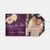 Romance in Bloom Wedding Save the Date Geschenkanhänger (Vorderseite (Horizontal))