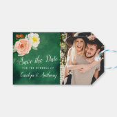Romance in Bloom Wedding Save the Date Geschenkanhänger (Vorderseite (Horizontal))