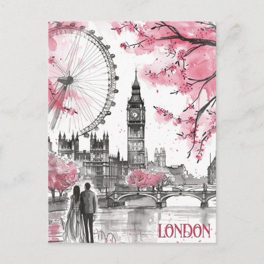 Romance in London Postkarte (Vorderseite)