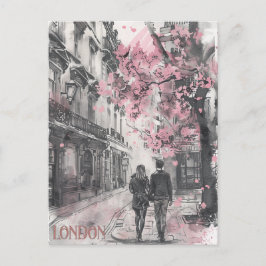 Romance in London Postkarte