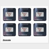 Romance in the Air Candle Label – Gothic & Elegant Quadratischer Aufkleber (Blatt)