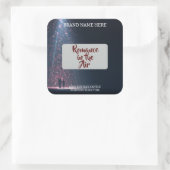 Romance in the Air Candle Label – Gothic & Elegant Quadratischer Aufkleber (Tasche)