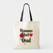 "Romance Isn't Dead" with Red Rose and Heart Tragetasche (Vorne)