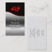 Romance Matchmaker, Monogram, Red Swoosh Visitenkarte (Vorne/Hinten)