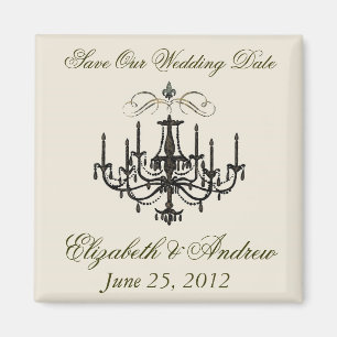 Romance mit einer Leuchter ~ Save the Date Liebe Magnet
