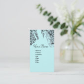 ROMANCE MONOGRAM , schwarz und blau Visitenkarte (Stehend Vorderseite)