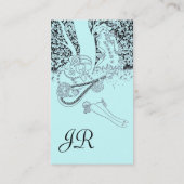 ROMANCE MONOGRAM , schwarz und blau Visitenkarte (Rückseite)