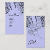 ROMANCE MONOGRAM, schwarz und blau Visitenkarte (Vorne/Hinten)