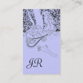 ROMANCE MONOGRAM, schwarz und blau Visitenkarte (Rückseite)
