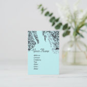 ROMANCE MONOGRAM , schwarz und blau Visitenkarte (Stehend Vorderseite)