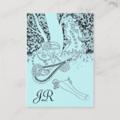 ROMANCE MONOGRAM , schwarz und blau Visitenkarte (Rückseite)