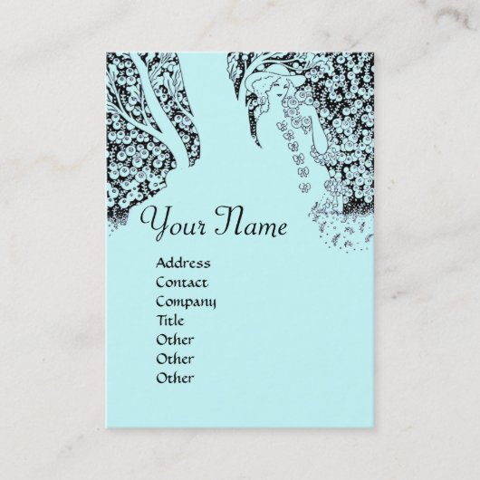 ROMANCE MONOGRAM , schwarz und blau Visitenkarte (Vorderseite)
