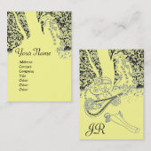 ROMANCE MONOGRAM , schwarz und gelb Visitenkarte (Vorne/Hinten)