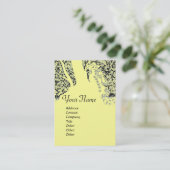 ROMANCE MONOGRAM , schwarz und gelb Visitenkarte (Stehend Vorderseite)