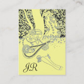 ROMANCE MONOGRAM , schwarz und gelb Visitenkarte (Rückseite)