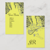 ROMANCE MONOGRAM , schwarz und gelb Visitenkarte (Vorne/Hinten)
