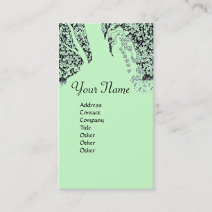 ROMANCE MONOGRAM , schwarz und grün Visitenkarte