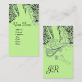 ROMANCE MONOGRAM , schwarz und grün Visitenkarte (Vorne/Hinten)