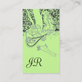 ROMANCE MONOGRAM , schwarz und grün Visitenkarte (Rückseite)