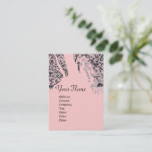 ROMANCE MONOGRAM , schwarz und rosa Visitenkarte (Stehend Vorderseite)