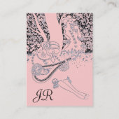 ROMANCE MONOGRAM , schwarz und rosa Visitenkarte (Rückseite)