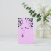 ROMANCE MONOGRAM , schwarz und rosa Visitenkarte (Stehend Vorderseite)