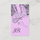ROMANCE MONOGRAM , schwarz und rosa Visitenkarte (Rückseite)