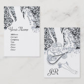 ROMANCE MONOGRAM , schwarz-weiß Visitenkarte (Vorne/Hinten)