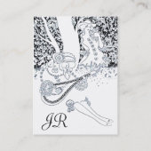 ROMANCE MONOGRAM , schwarz-weiß Visitenkarte (Rückseite)