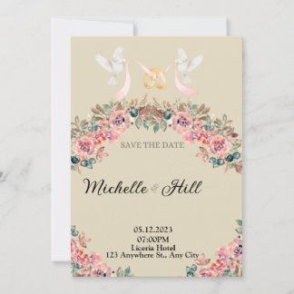 Romance Monogram Wedding initials Einladung