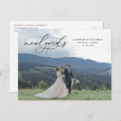 Romance Newlyweds Elopement Postcard Ankündigungspostkarte (Vorne/Hinten)