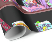 Romance Novel Bookshelf Wrapping Paper gift wrap Geschenkpapier (Rolleneckpunkt)