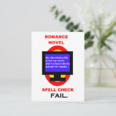 Romance Novel Spell Karo Versage Funny Postkarte (Stehend Vorderseite)