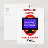 Romance Novel Spell Karo Versage Funny Postkarte (Vorne/Hinten)