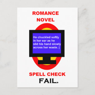Romance Novel Spell Karo Versage Funny Postkarte