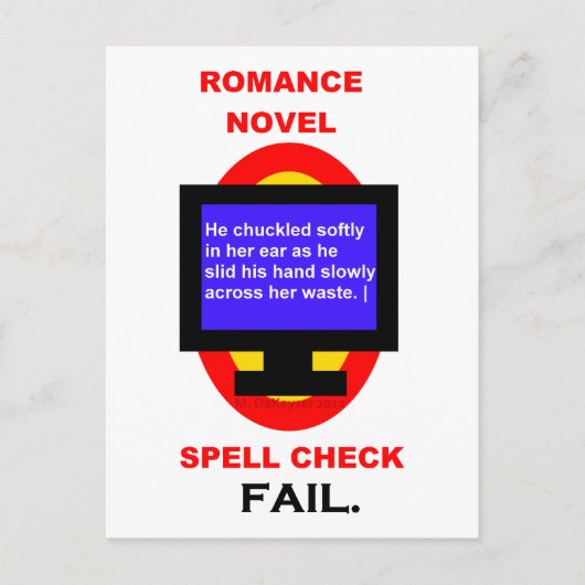 Romance Novel Spell Karo Versage Funny Postkarte (Vorderseite)
