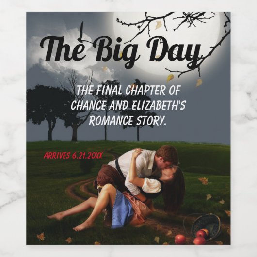 Romance Novel Style Wedding Weinetikett (Einzelnes Label)